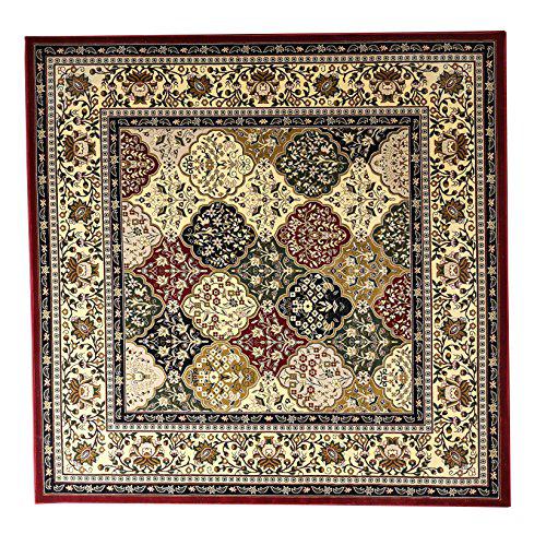 Persian Treasures Kerman Multi 8' Square Rug. Picture 1