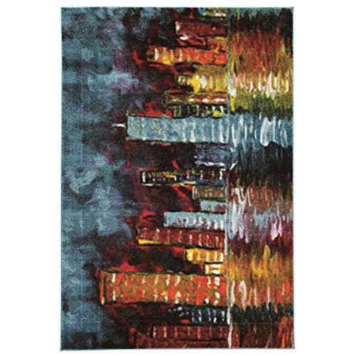 Masters The City Blue & Multi 8x10.3, Rug. Picture 1