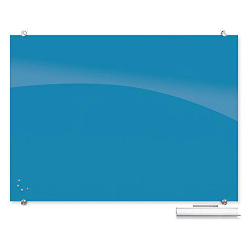 Visionary Hierarchy Magnetic Glass Dry Erase Board – Blue. Picture 1