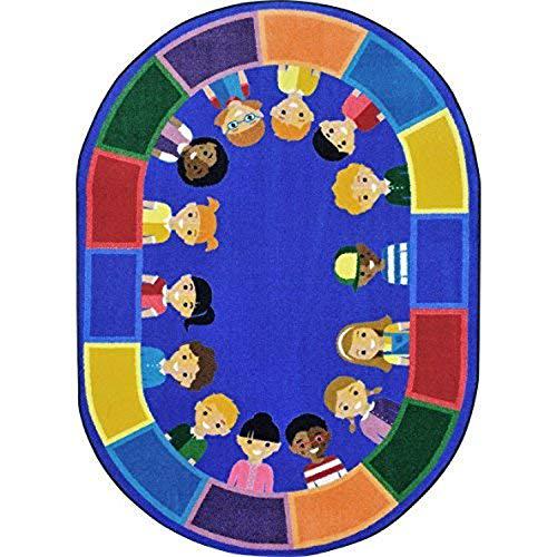 Joy Carpet All Of Us Together Multi 5'4" Round. Picture 1