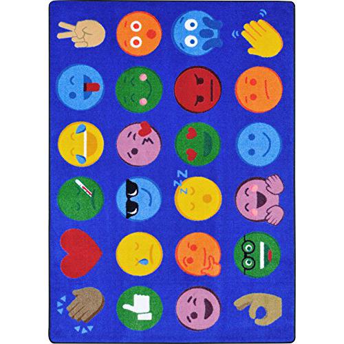 Joy Carpet Emoji Expressions Multi 5'4" x 7'8". The main picture.