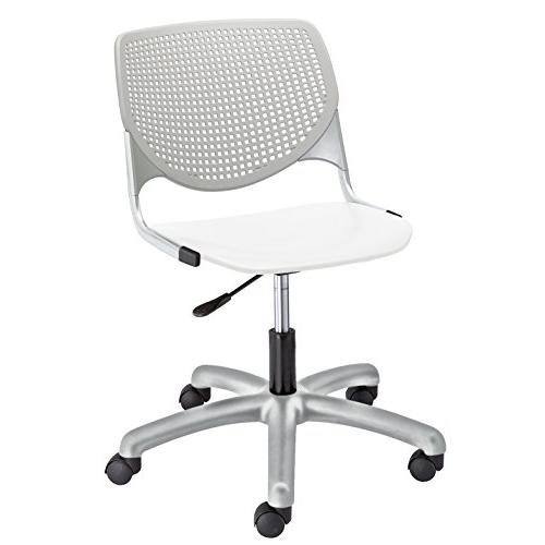 KOOL Poly Task Chair, Light Grey Back, White Seat. Picture 1