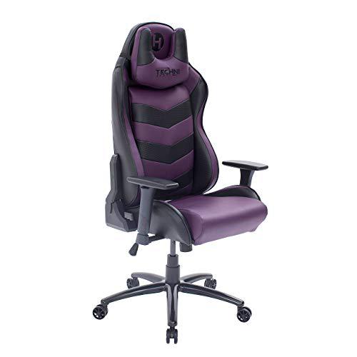 Techni Sport TS-61 Ergonomic High Back Racer Style Video Gaming Chair, Purple/Black. Picture 1