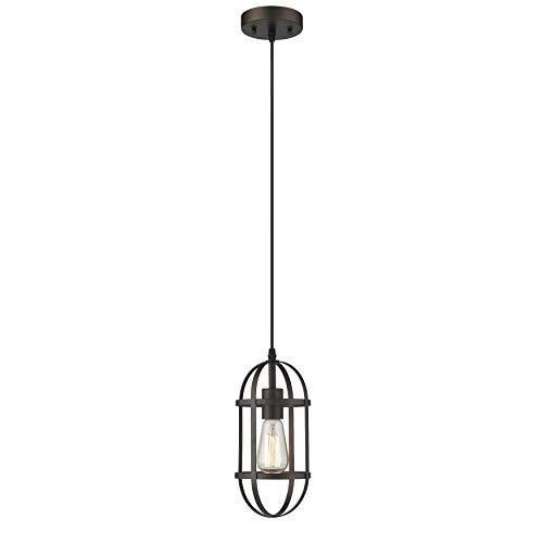 IRONCLAD Industrial 1 Light Rubbed Bronze Mini Ceiling Pendant 5.5" Wide. Picture 1