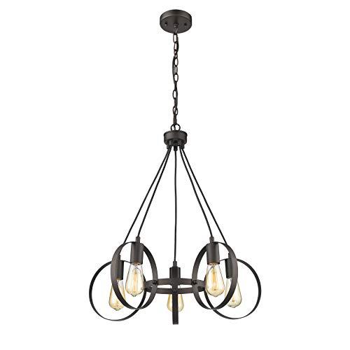 IRONCLAD Industrial 5 Light  Rubbed Bronze Ceiling Pendant 23" Wide. The main picture.