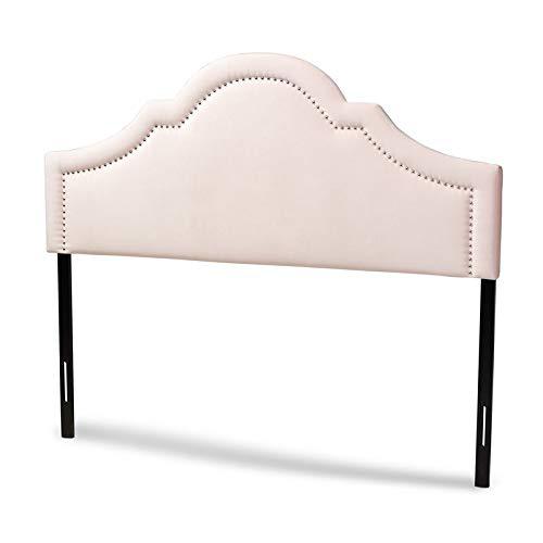 Baxton Studio Rita Modern and Contemporary Light Pink Velvet Fabric Upholstered Full Size Headboard. Picture 1