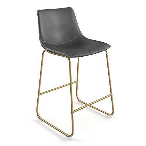 Petra-Counter Set of 2 Stools stool, Grey-Gold Frame. The main picture.