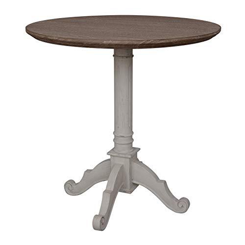 Ashbury Pedestal Base Table Antique Grey. Picture 1