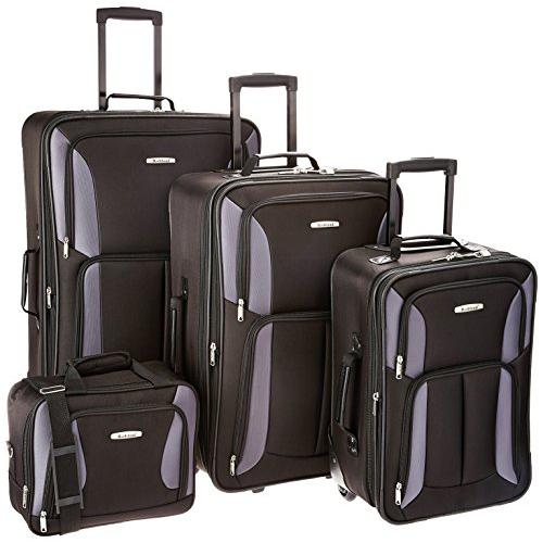 4 Pc Luggage Set, Black/Gray