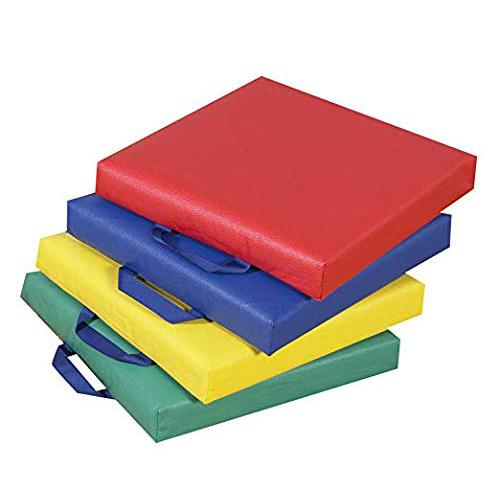 Primary Square Floor Cushions - Set of 4. Picture 1