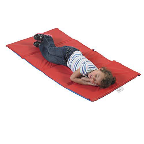 1" Infection Control® Folding Mat - Red/Blue 4 Sections. Picture 1