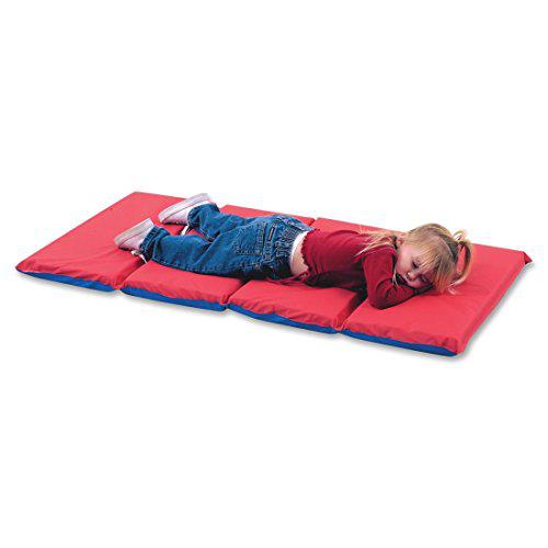 Angels Rest® Nap Mat - 2" Red/Blue 4 Section Folding Mat - 5 Pack. Picture 1
