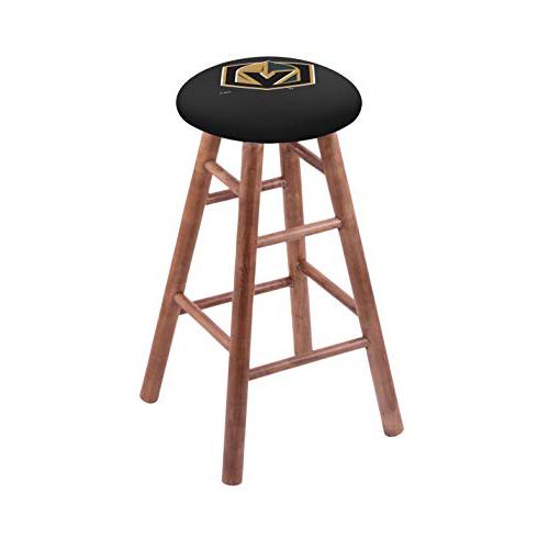 Maple Counter Stool in Medium Finish with Vegas Golden Knights Seat. Picture 1
