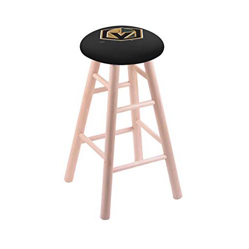 Maple Counter Stool in Natural Finish with Vegas Golden Knights Seat. Picture 1