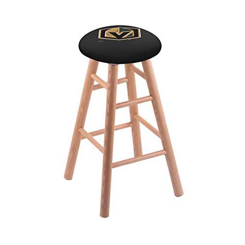 Oak Counter Stool in Natural Finish with Vegas Golden Knights Seat. Picture 1