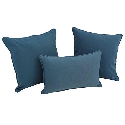 Double-corded Solid Twill Throw Pillows with Inserts (Set of 3). Picture 1
