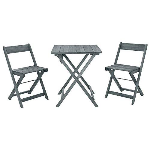 Rockport Gray Three Piece Square Table Set. Picture 1