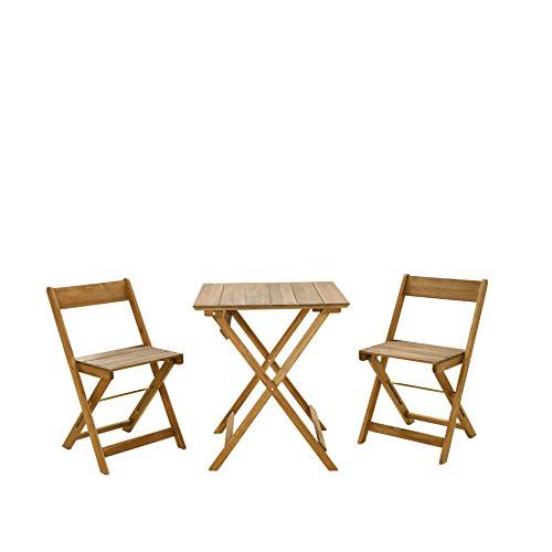 Rockport Brown Three Piece Square Table Set. Picture 1