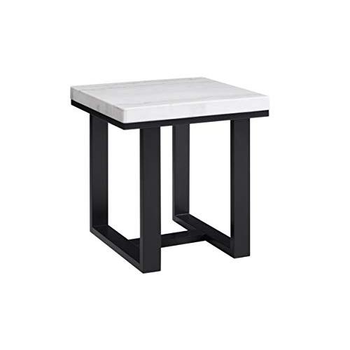 Lucca White Marble Top End Table. Picture 1