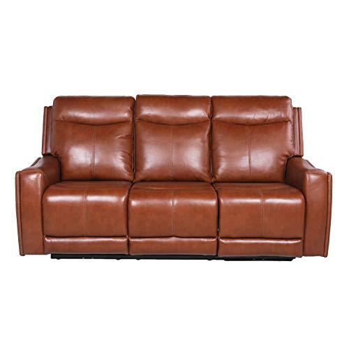 Natalia Power Recliner Sofa - Caramel Leather. Picture 1