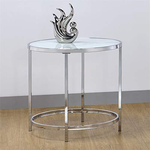 Rayne Faux Marble Top Round End Table. Picture 1