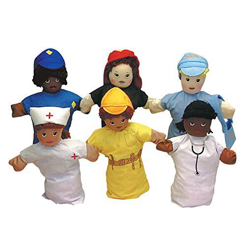 9" Career Hand Puppets - Set of 6. Picture 1