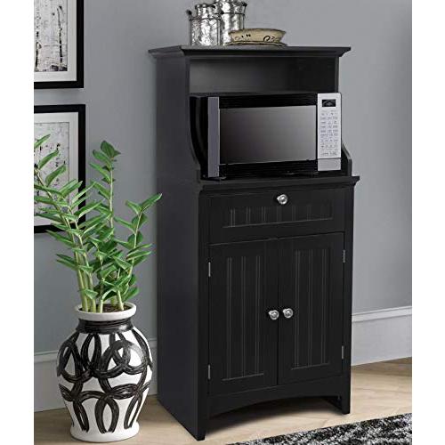 Microwave/Coffee Maker Utility Cabinet in Black. Picture 1