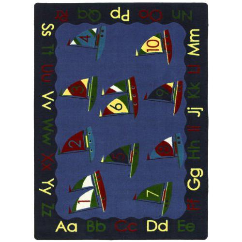 Kid Essentials Smooth Sailing Multi 10'9" x 13'2" Oval. Picture 1