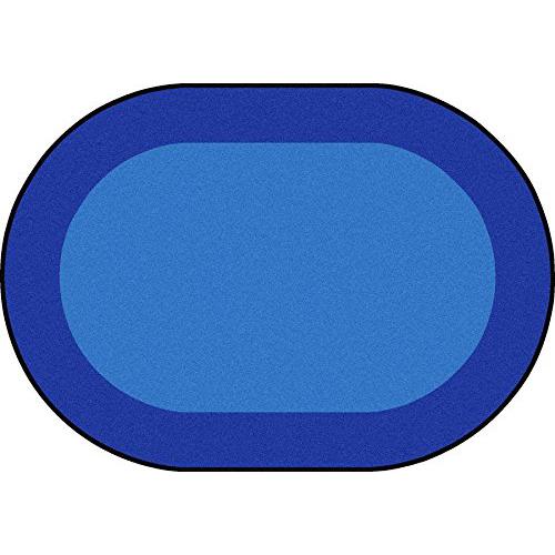 Joy Carpet All Around Blue 10'9" x 13'2" Oval. Picture 1