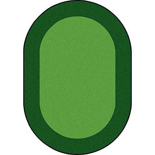 Joy Carpet All Around Green 10'9" x 13'2" Oval. Picture 1