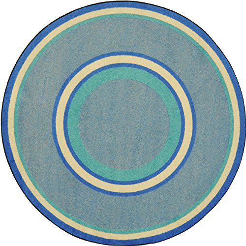 Joy Carpet Ripples Boy Blue 10'9" x 13'2" Oval. Picture 1