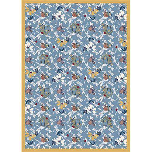 Joy Carpet Flower Garden Blue 3'10" x 5'4". Picture 1
