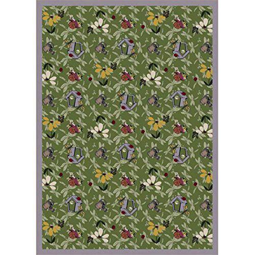 Joy Carpet Flower Garden Green 3'10" x 5'4". Picture 1
