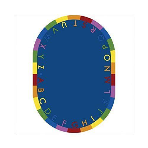 Joy Carpet Rainbow Alphabet Pastel 5'4" x 7'8" Oval. Picture 1