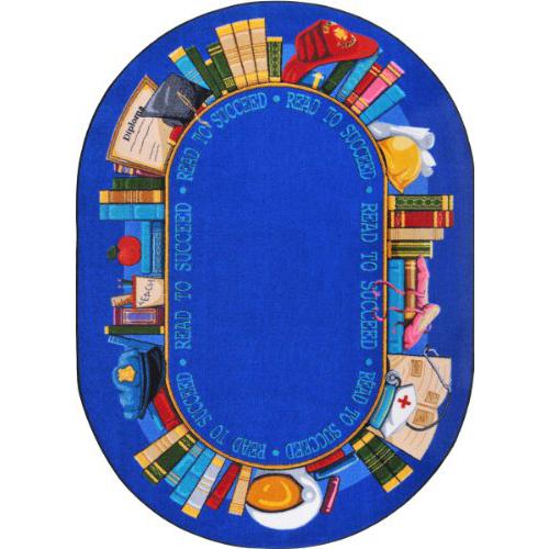 Joy Carpet Read To Succeed Multi 5'4" x 7'8" Oval. Picture 1