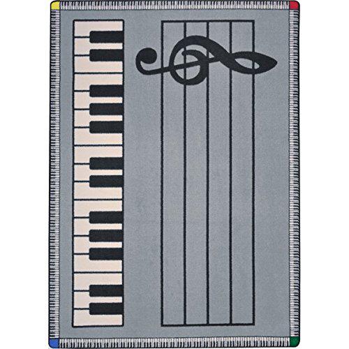 Joy Carpet Play Along Gray w/ keys 7'7" Round. Picture 1