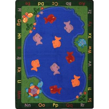 Joy Carpet Fishin' Fun Multi 7'8" x 10'9" Oval. Picture 1