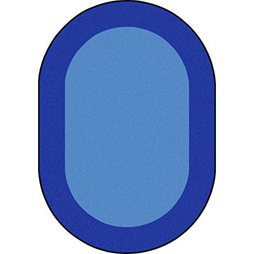 Joy Carpet All Around Blue 7'8" x 10'9" Oval. Picture 1