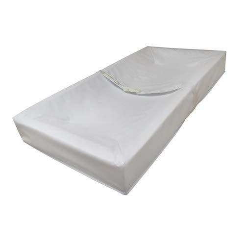 4 Sided Square Corner Changing Pad With Embossed Cover, White. Picture 1