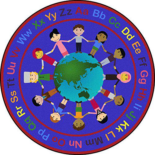Joy Carpet A World Of Friends Multi 7'7" Round. The main picture.
