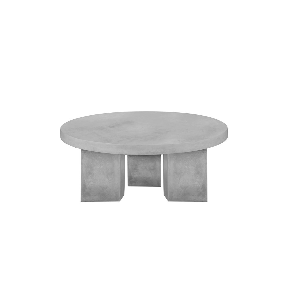 Ella Round Coffee Table Small In Black Concrete. Picture 2