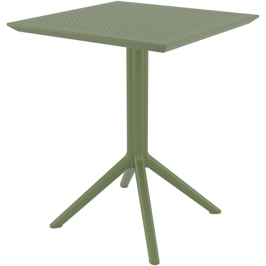 Sky Square Folding Table 24 inch Olive Green. Picture 3