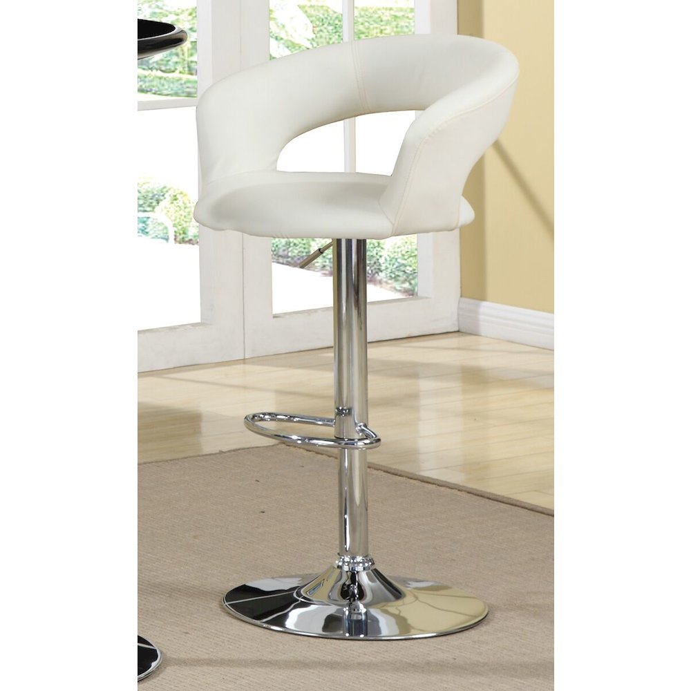 Barraza 29" Adjustable Height Bar Stool White and Chrome. Picture 2