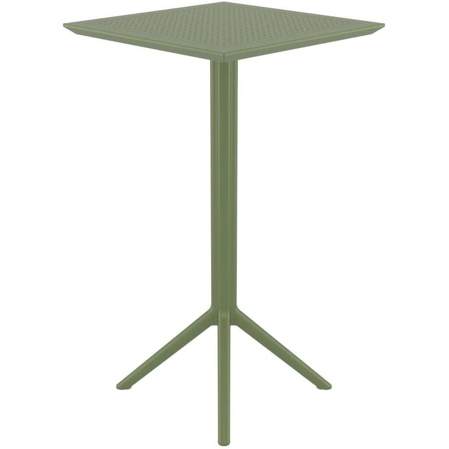 Sky Square Folding Bar Table 24 inch Olive Green. Picture 3