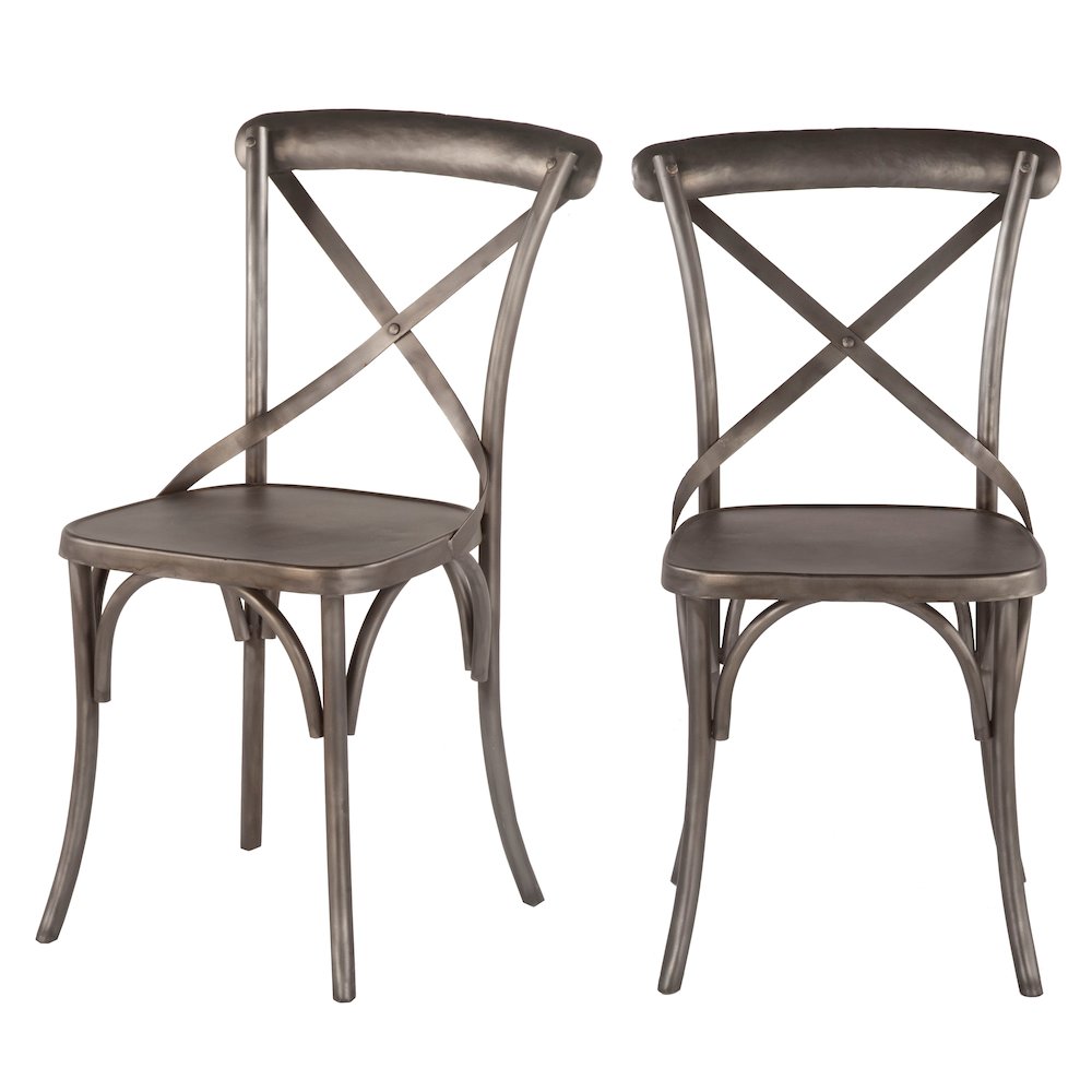 Anderson Reclaimed Iron Dining Chairs, Set of 2. Picture 1