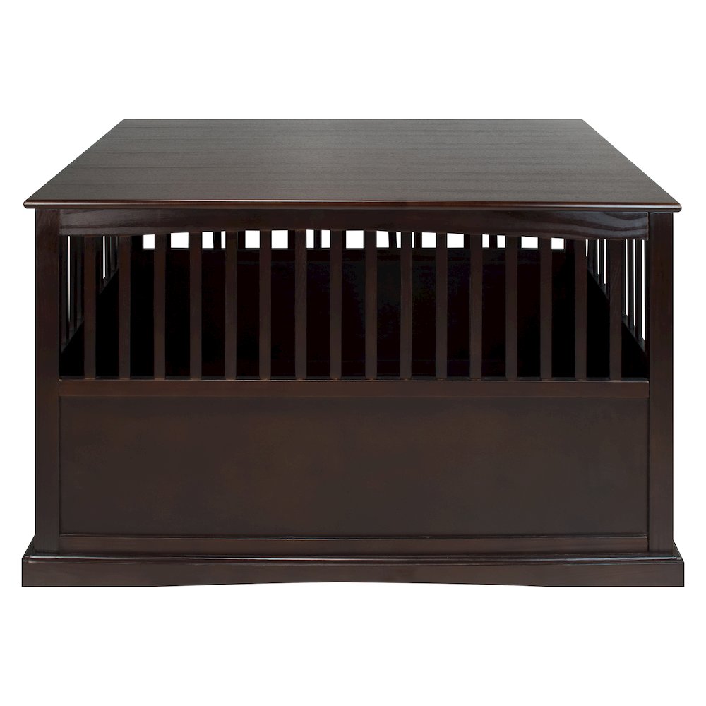Wooden Extra Large Pet Crate Espresso End Table. Picture 3