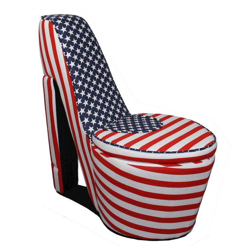 Patriotic Blue Star High Heels Storage Chair. Picture 1