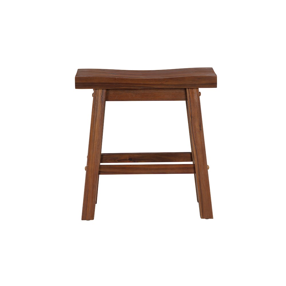 Sonoma Backless Saddle Dining Height Stools - Chestnut Wire-Brush - Set of 2. Picture 2