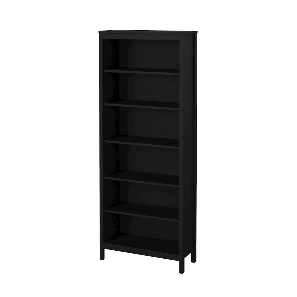 Adjustable 6 Shelf Bookcase, Open Storage Home Office Bookshelf, Black Matte. Picture 3