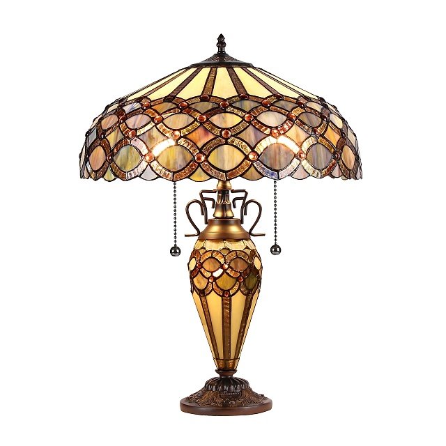 PRISMA Tiffany-style 3 Light Double Lit Table Lamp 18" Shade. Picture 2